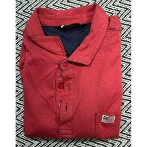 TravisMathew Red Short Sleeve Polo Shirt L Soft Cotton Blend Men's Casual Wear